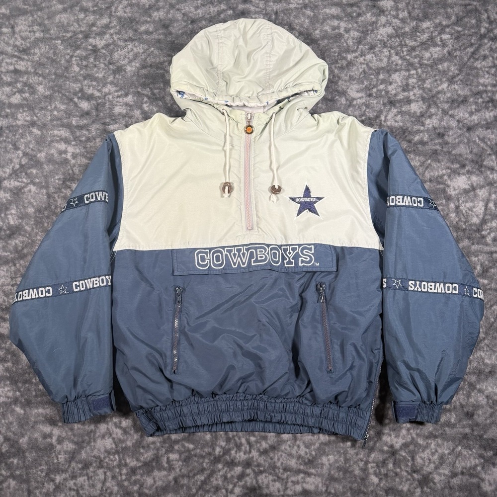 Vintage Dallas Cowboys Triple Fat Goose Puffer Jacket Mens L Embroidered NFL